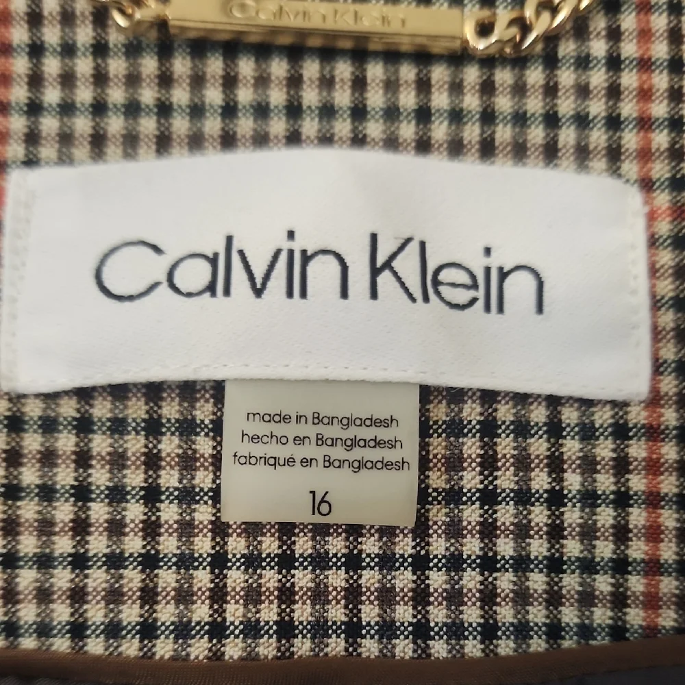 Calvin Klein Gray Brown Blazer Structured Suit Jacket - Picture 2 of 7